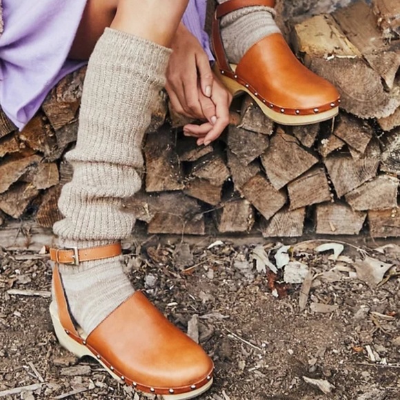 Free People X Unalira Tan Leather Platform Kaia Clogs - Picture 2 of 7